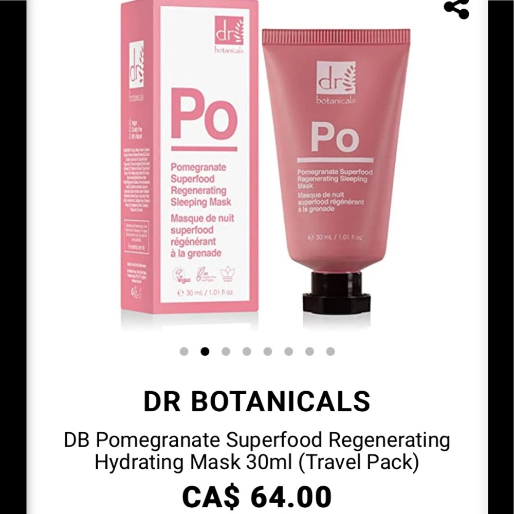 DR. BOTANICALS- DB POMEGRANATE SUPERFOOD REGENERATING HYDRATING MASK (30ml)